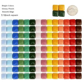 1.2CM Glass Mosaic Stone Tiles, 500g Non-Transparent Mosaic Pieces for Arts and Crafts, Plates, Picture Frames, Flowerpots, Handmade and Home Decorative (Yellow)