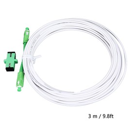 Walfront Juego de Cables de Extensión para Módem óptico con Cable de Conexión, Brida de Entrada para el Hogar, Cable de Fibra con Guía de Luz única Blindada (SC 3