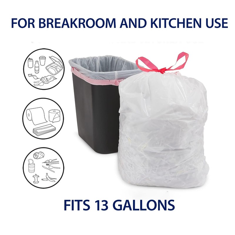 Staples Perk Kitchen Trash Bags, 13 Gallon Garbage Can Liners,