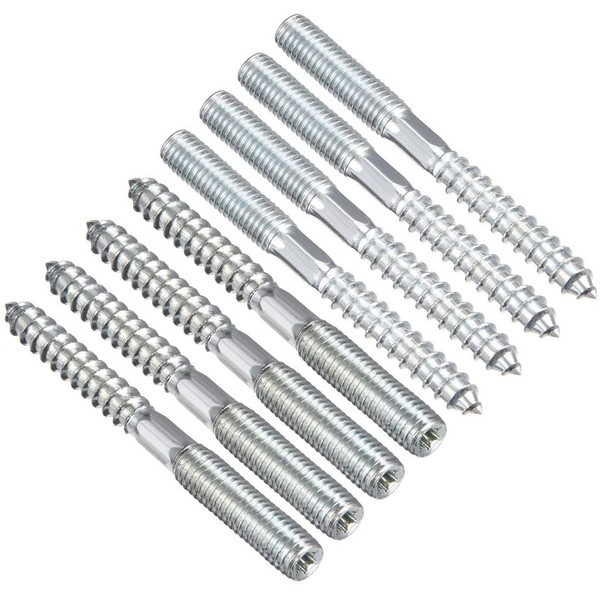 TOP-VIGOR 8Pcs M8x80mm Double Headed Bolts Self Tapping Screw, Double