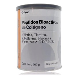 Pptidos Colgeno Biotina Hidrolizado Naranja 400g G-Prot Sin Gluten                                                                                    