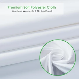 Extra Wide Shower Curtain Liner 84 x 72 Inch, Fabric Shower Curtain Liner for Bathroom Curtain, Hotel Quality, Water Repellent, White