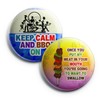 Creanoso Funny Barbecue Sayings Button Pins (1-Set X 10 Buttons)