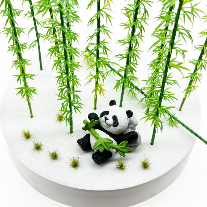Attuslla Model Miniature Bamboo Trees, Green Plastic Bamboo Trees for