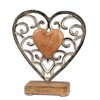 formano Decorative Heart Aluminium Mango Wood Base 17 x 15