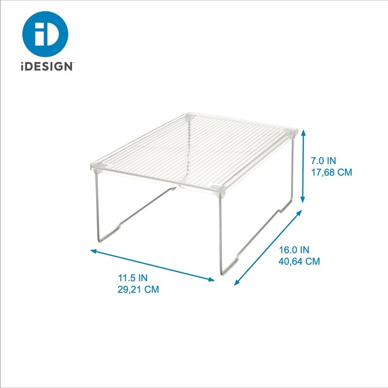iDesign Recycled Plastic Stackable Bathroom Shelf Riser – Clear