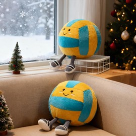 MUALML Cute Volleyball Stuff Soft Sports Stuffed Plush Pillow, Funny Plush Volleyball Gifts for Teen Girls Boys