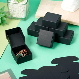 Spritewelry 50 pcs Black Kraft Gift Boxes Party Favor Kraft Paper Gift Packaging Box 4.1x3.8x2cm Cupcake Boxes Square Paper Folding Box for Birthday Wedding Wrapping