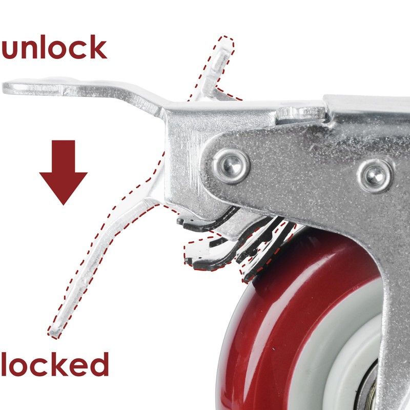 Finnhomy Caster Wheels Set of 4 with Brake 2 Inch