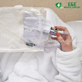 E&E Medical Supplies Ltd. Weekly Pack Urinary Set with 500ml Urine Leg Bag, 7 x 30mm Latex Male Urinary Sheath, Buttoned Fabric Leg Bag Holder Strap - Safe and Durable Materials - Ideal for Patient Care, Incontinence
