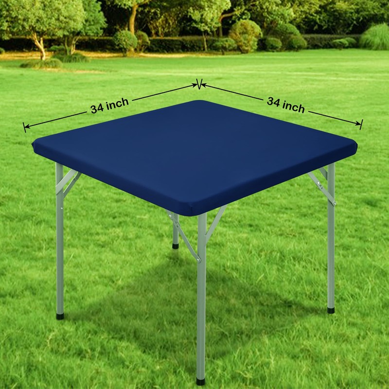 Wolkemer Square Waterproof Fitted Tablecloth 34x34 Inch - Windproof Washable