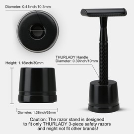 THURLADY Safety Razor Stand, Men's Single Blade Razor Metal Holder, Non-Slip Razor Base for Hold DE Razor, Keep Manual Shaver Dry, Classic Shave Accessory for Home (Matte Black)