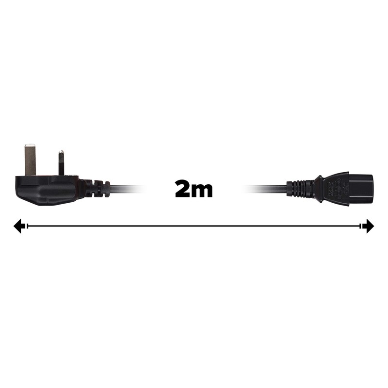 Maplin Power Lead IEC C13 Female Plug to UK 3