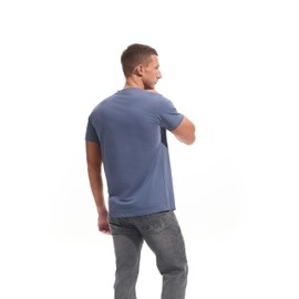 VEIISAR Premium V Neck T Shirts for Men - Modern Fitted Tees Vneck Undershirts V8 Gray Blue L