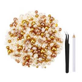 Cosyhav Flat Back Pearls and Rhinestones,30g Mix Pearls and Rhinestones for Craft,Suitable for DIY Art Nails and Makeup,Shoes,Cups,Clothes