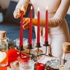 14 Pack Glowing Red Tapers Candles- 10-Inch unscented Candles for