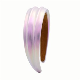 Uchyius Holographic Headband for Women, Glitter Vintage Hair Band, Glossy Rainbow Holographic Headbands Rave Outfit Accessories (Pink, Pack of 1)