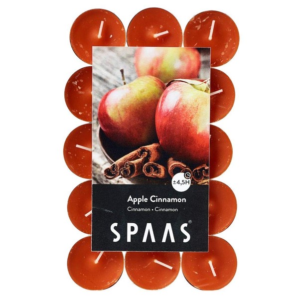 Spaas 30 Scented Tealights in Flatpack, ± 4.5 Hours, Apple