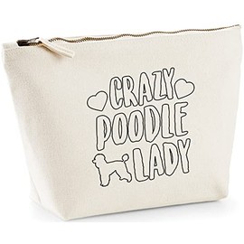 Hippowarehouse Crazy poodle lady dog printed make up cosmetic wash bag 18x19x9cm
