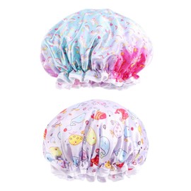 2 Pieces Children'S Bathroom Shower Caps, Baby Printed Shower Caps, Children'S Shower Waterproof Caps, Bathroom Shower Caps, Popular Baby Shower Caps