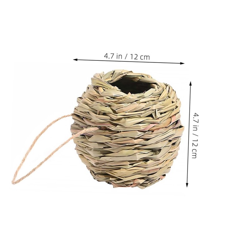 KONTONTY Weather Resistant Hummingbird Bird House Nest Natural Grass Bird