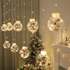 LED Christmas Baubles, Pack of 10, Transparent, Fillable, Tree Decorations