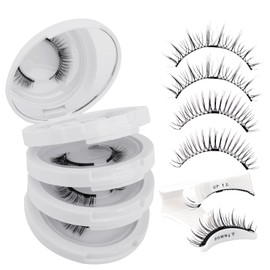 WENDY LASHES Pestañas Magnéticas Sin Pegamento - Kit De 4 Pares De Pestañas Postizas Reutilizables De Aspecto Natural Pestañas Postizas Suaves, Impermeables Y Fáciles De Usar Y Quitar (079+B01, 4 Pare