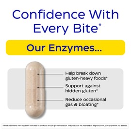 Enzymedica GlutenEase Extra Strength - Digestive Enzyme Supplement for Women & Men, Gluten & Casein Sensitivity Support, High Potency Enzymes for Digestion & Gut Health, Helps Gas & Bloating - 30 Caps