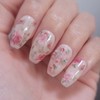 Rose Garden Chrome Handmade Nail Tips - Short Ballerina /
