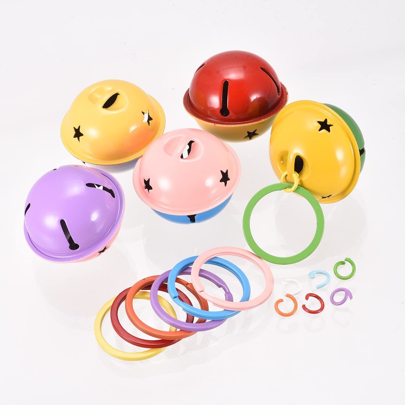Sourcing Map 10Pcs Metal Split Keychain Rings, Round Flat Key