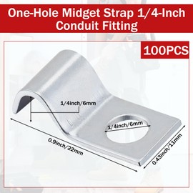 Yaocom 100 Pcs Cable Wire Screw Clips 1/4 Inch, Zinc Plated Steel Cable Clips Outdoor Cord Clips for Wall Cable Hooks Wire Mounting Clips for Wire Management