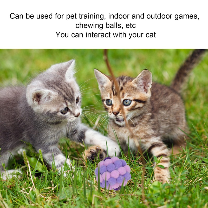 8pcs Cat Ball Toys Elastic Soft Colorful Interactive Chasing Chewing