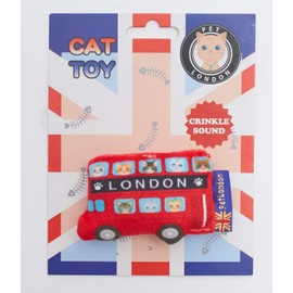 PetLondon Catnip London Bus British Toy for Cats-with crinkle sound to entice kittens or cat, UK design, designer brand
