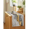 Grey Ombre Marble Table Runners 72 Inches Long, Golden Gray