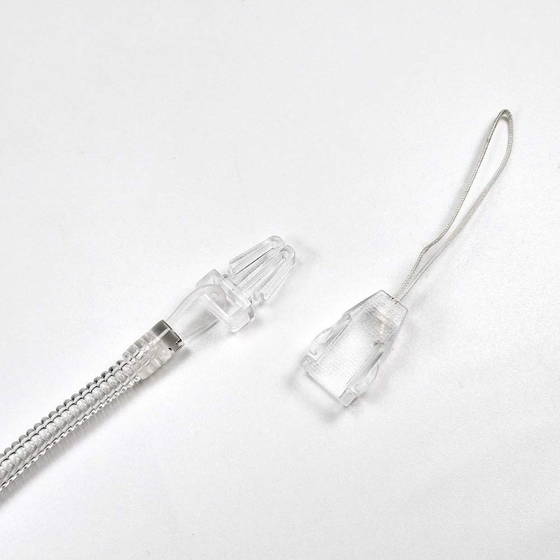 lingzaling カールコード コイルストラップ 伸びる 細タイプ シンプルクリップ付き 落下紛失防止 携帯・USBメモリ・マスコット・キー・ホイッスル用 3本セット (透明)