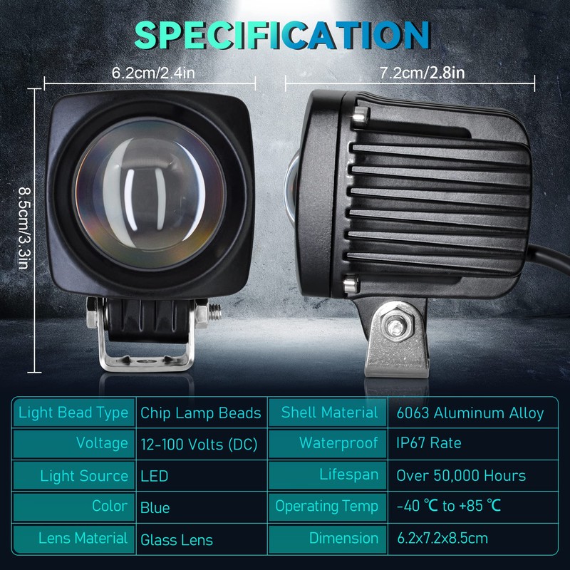 eTzone New Dynamic Forklift Lights Blue Forklift Spotlight Warehouse Pedestrian
