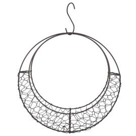IWOWHERO Moon Shaped Metal Hanging Baskets Planter Wire Wreath Frame Air Plant Hanger Succulent Flower Plant Holder Pot Hanging Flower Stand for Wedding Cafe Home or Garden Decor