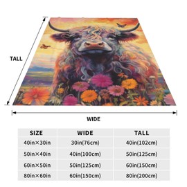 Zeleda Highland Cow Blanket Highland Cow Gifts for Women Men Cozy Fuzzy Soft Lightweight Plush Fleece Throw Blanket for Couch Sofa Couch Living Room Bed Camping Travel 60"x80"Highland Cow Poster Decor