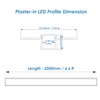 Besseto Plaster-in LED Aluminum Channel 6 Pack 6.6FT/2 Meter Plaster