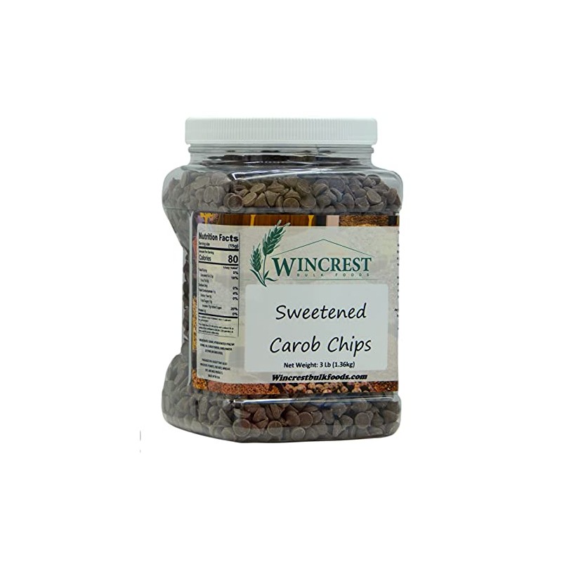 Carob Chips - Sugar Sweetened - 3 Lb Tub (3