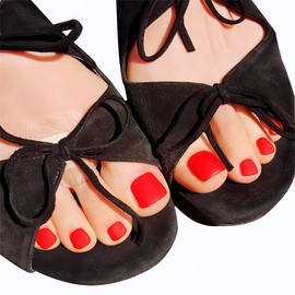 Short Toenails Fake Toe Nails Press On Toe Nails Full Cover Pedicure Artificial Art Toenail Tips for Women Girls Glue On Toe Nails 24Pcs French Matte Fake Nails Toe