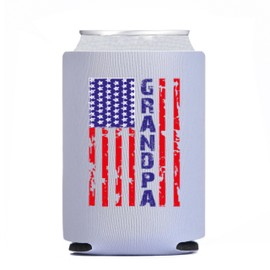 Vintage Red Blue American Flag Can Cooler for Family and Friends (BROTHER)