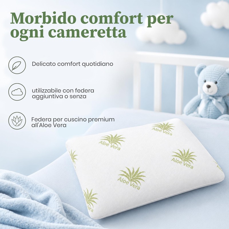 Dream Cuscino Bambino Antisoffoco Memory Foam - Cuscino Neonato Traspirante