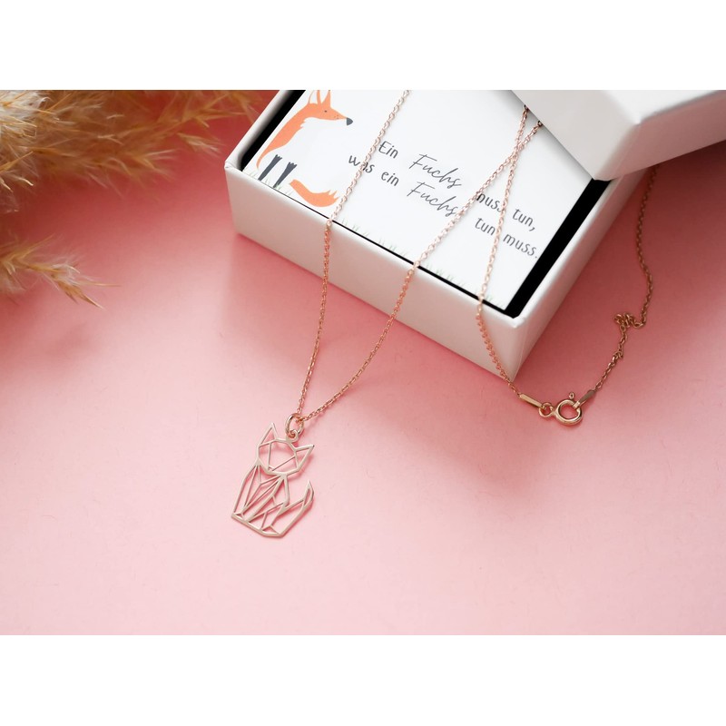Precious Cut Necklace Foxy 925 Silver Rose Gold Fox Fox