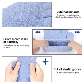 AYPOW 6 Pairs Kids Winter Warm Magic Gloves, Stretchy Thermal Fleece Lining Full Finger Knitted Gloves Mittens for 5-10 Years Old Boys Girls Children, Winter Fit Daily Wearing