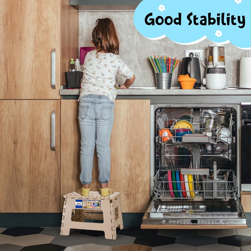 ACKO Folding Step Stool 9 Inch 300 lb Capacity, Plastic