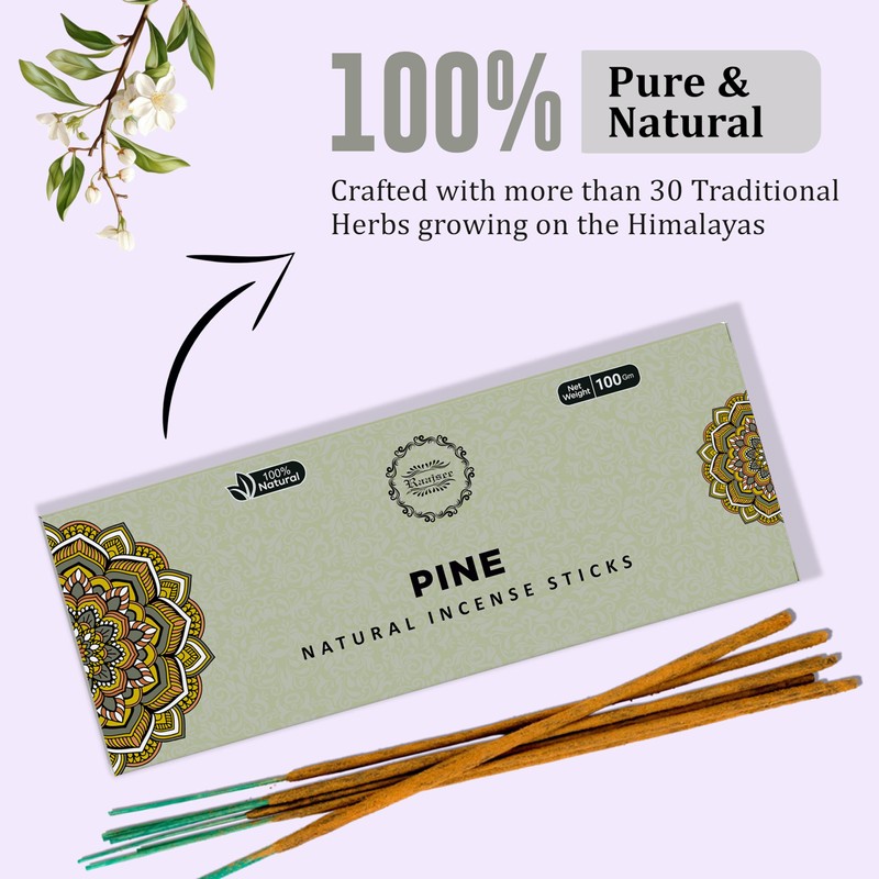Raajsee Pine Incense Sticks 100 Gm Pack-100% Pure Organic Natural