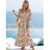 LUXVEER Women Boho Maxi Dresses Summer 2025 Floral Puff Short