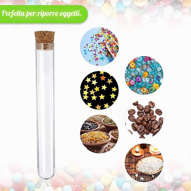 GZGXKJ 42 Pcs Provette con Tappi in Sughero Provette in