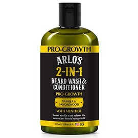 Arlo's Pro-Growth 2-in-1 Beard Wash and Conditioner - Sándalo de vainilla con mentol 12 oz
